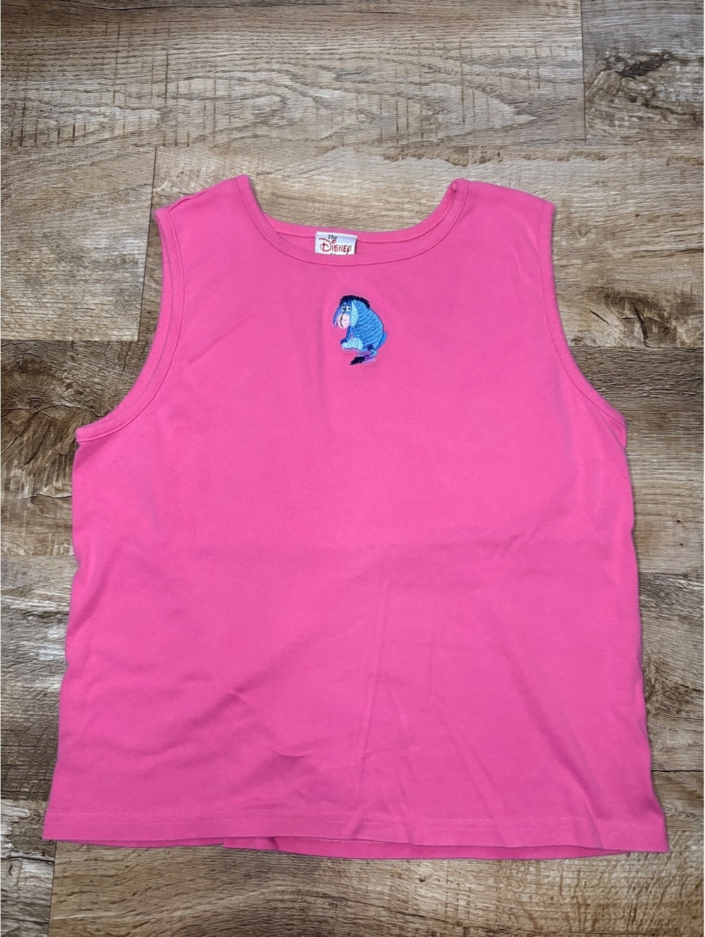 Vintage Disney Store Pink Sleeveless Tank Top with Eeyore Embroidery XL